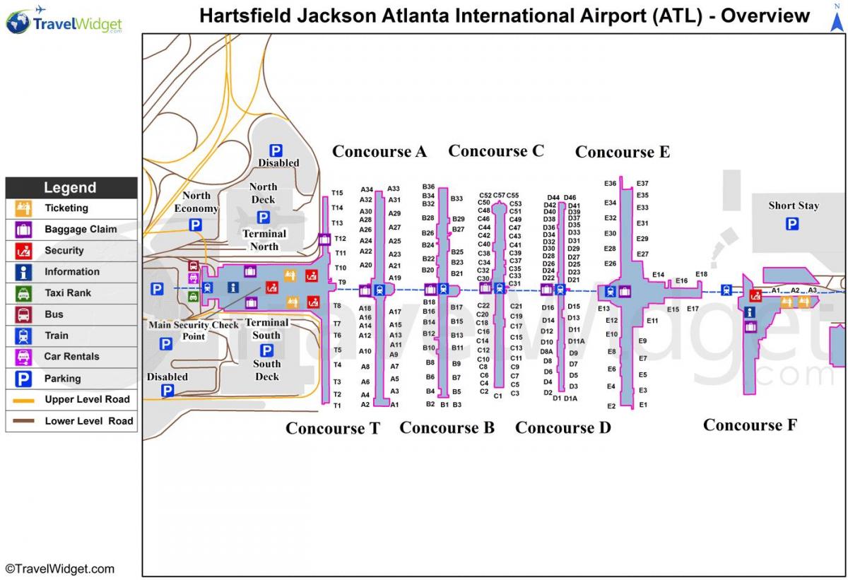 peta dari Hartsfield Jackson Atlanta International Airport