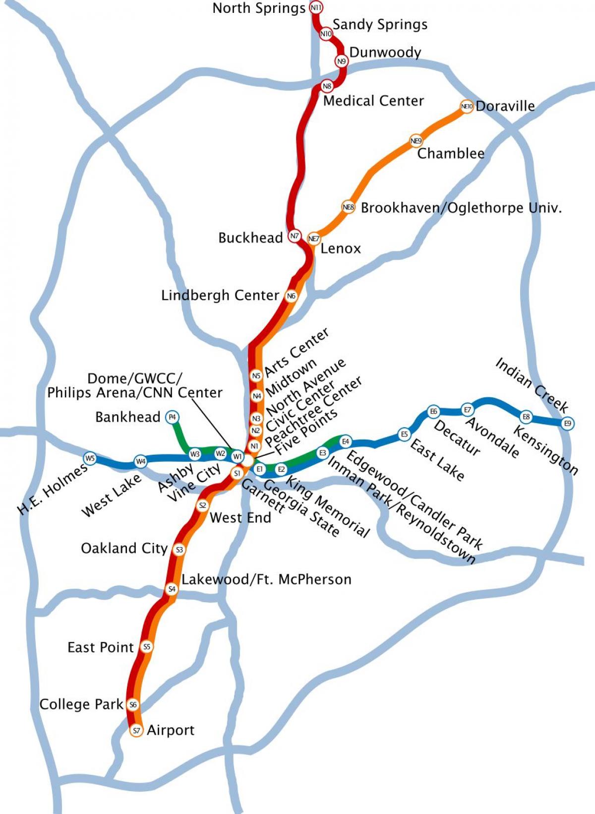 peta dari metro Atlanta