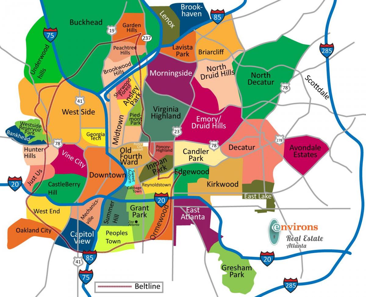 Atlanta Georgia pada peta