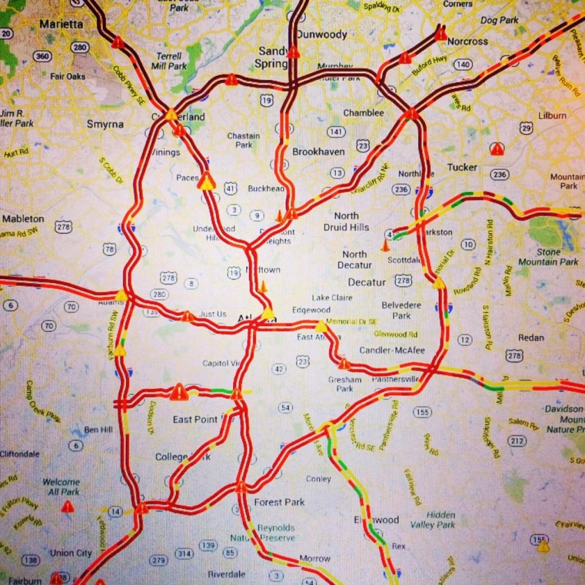 peta lalu lintas Atlanta