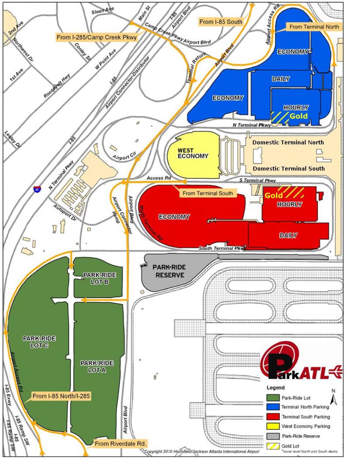 Atlanta Hartsfield airport parkir peta