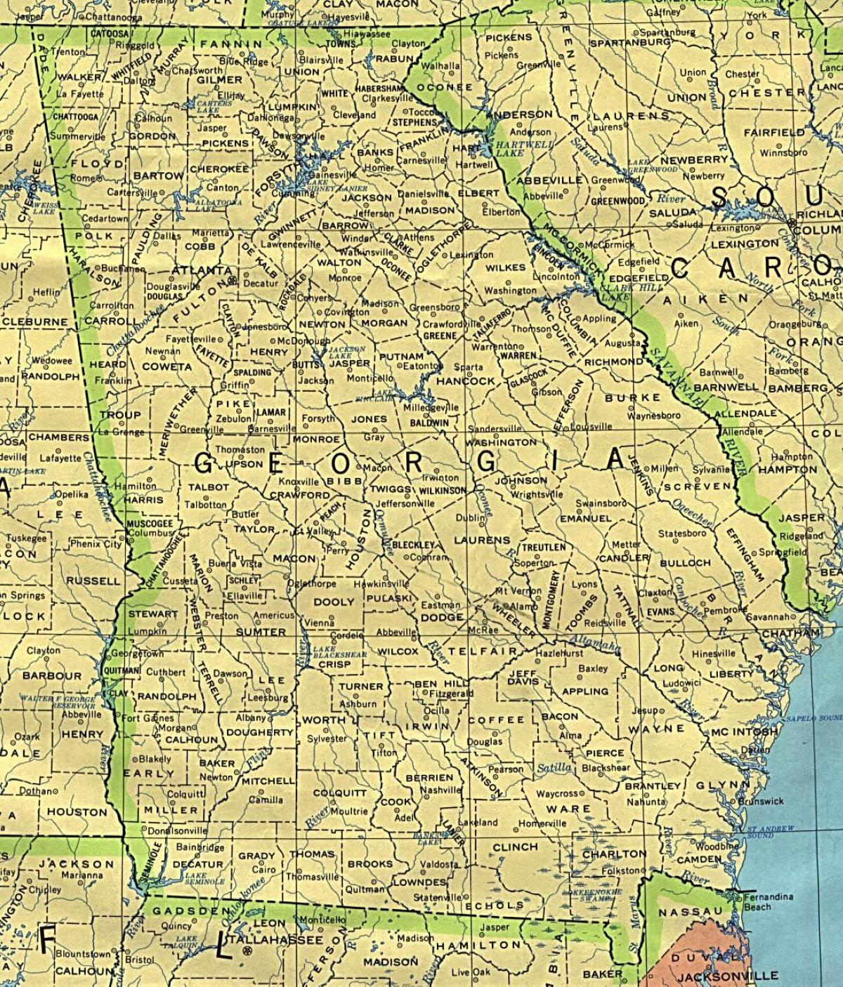 peta dari Georgia kota