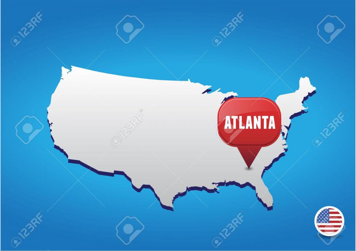 Atlanta di amerika SERIKAT peta
