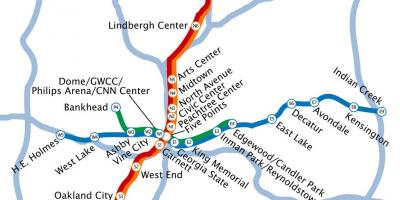Peta dari metro Atlanta