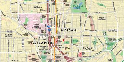 Peta dari midtown, Atlanta